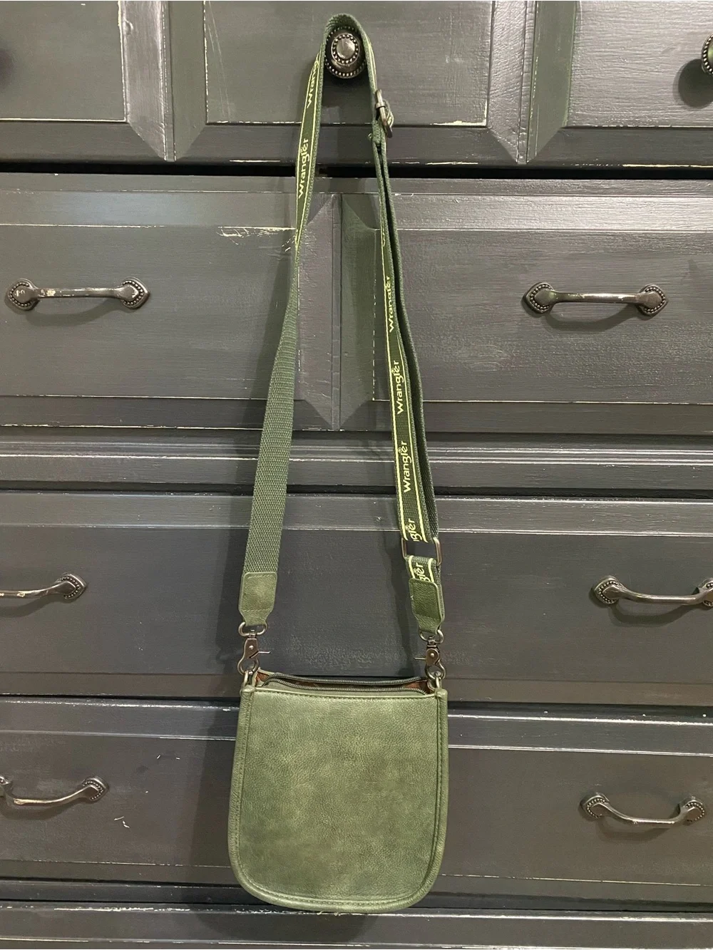 Wrangler Olive Green Mini Crossbody with Branded Patch - Picture 3 of 4